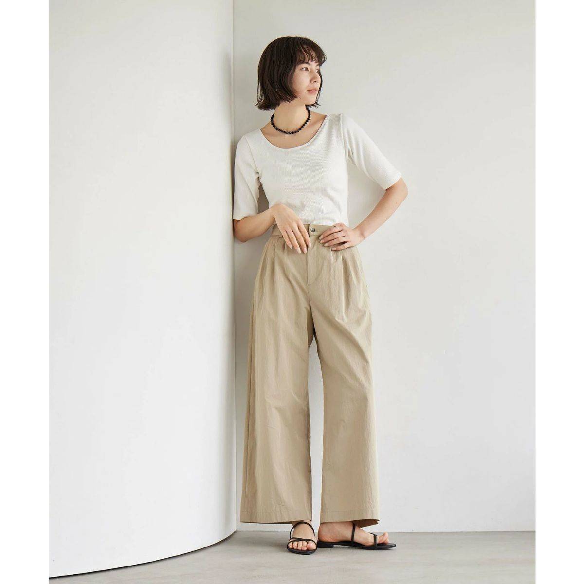  UNITED ARROWS green label relaxing カップデザインネックTシャツ