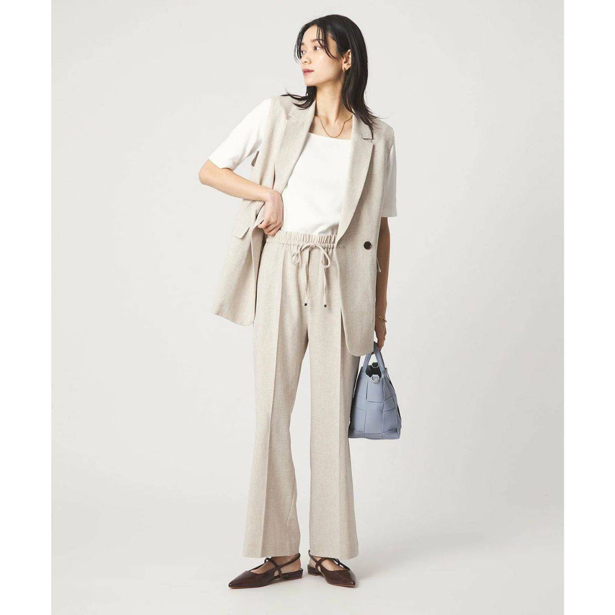 UNITED ARROWS green label relaxing デコルテ フライス Tシャツ