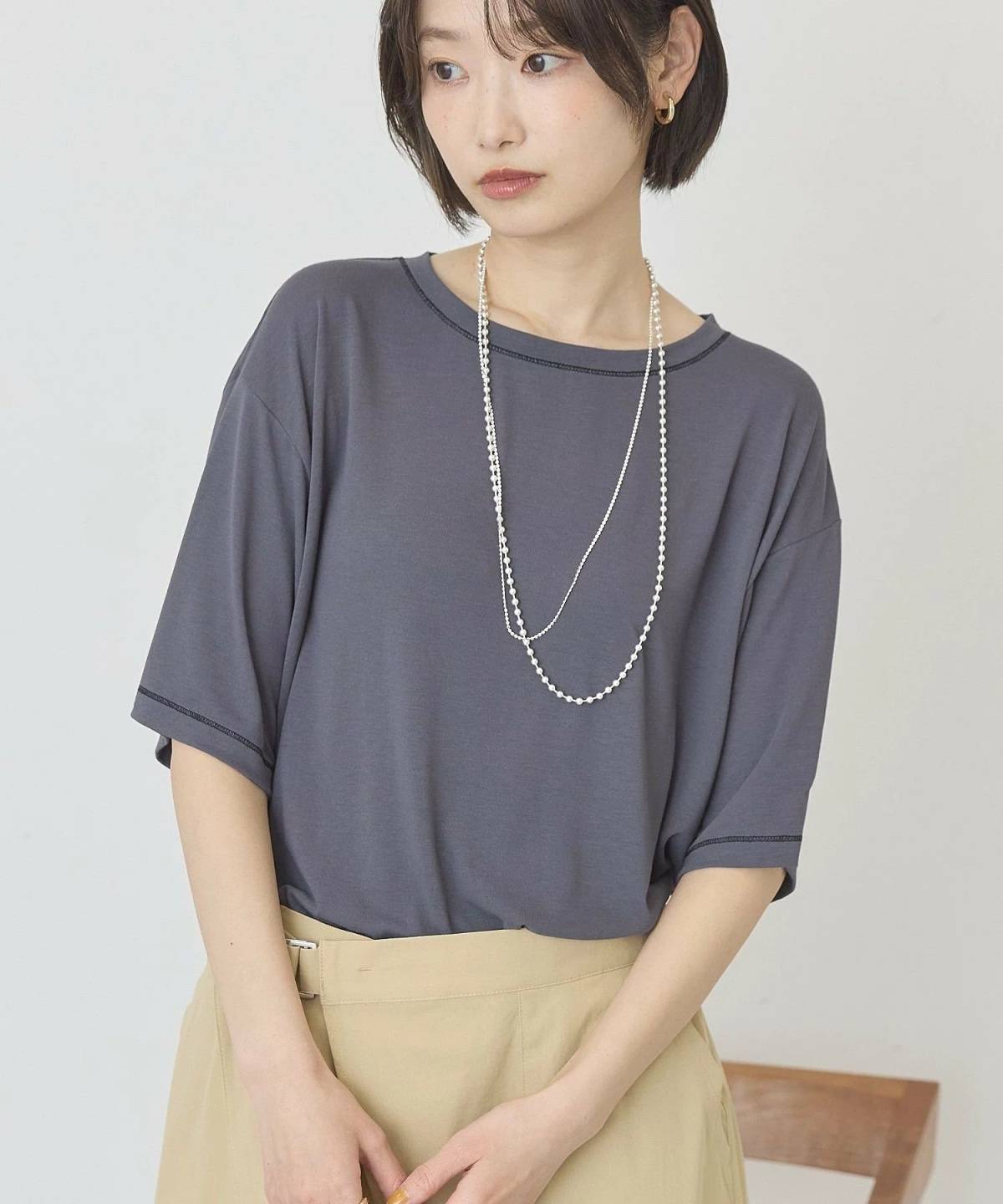 AMERICAN HOLIC 配色ステッチルーズTシャツ
