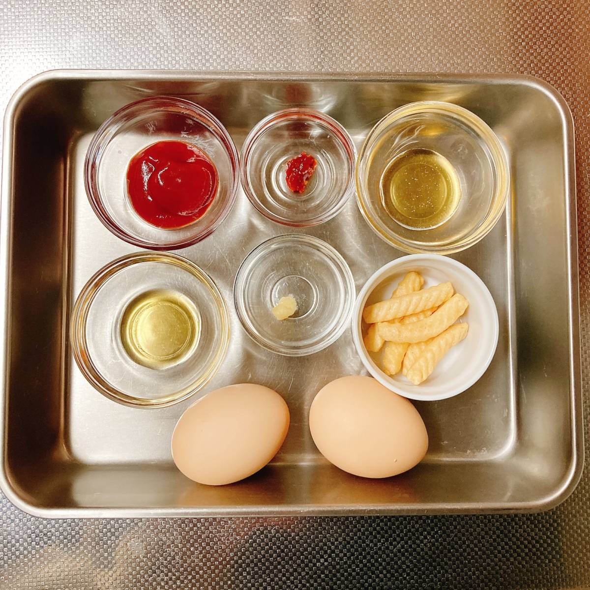 JA全農公式の「エビチリ風たまごディップ」のレシピ