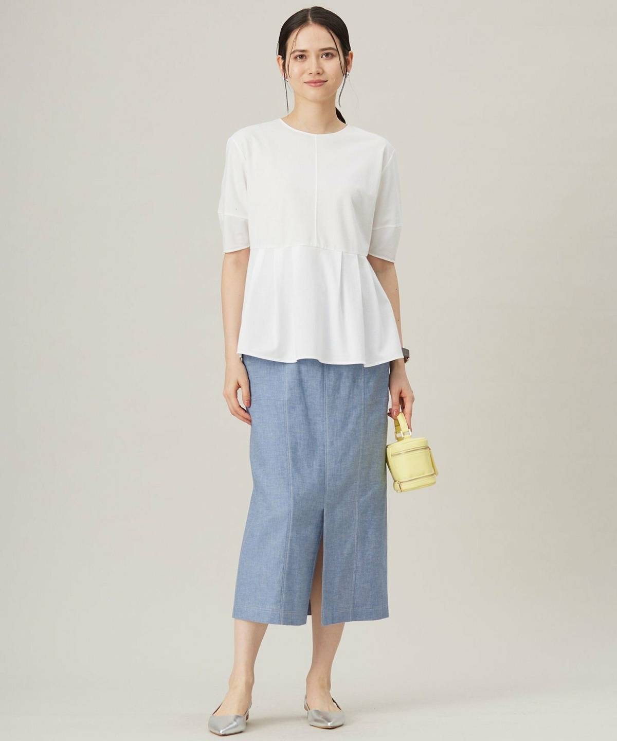7月の京都旅行 ペプラムTシャツ×デニムスカートコーデ