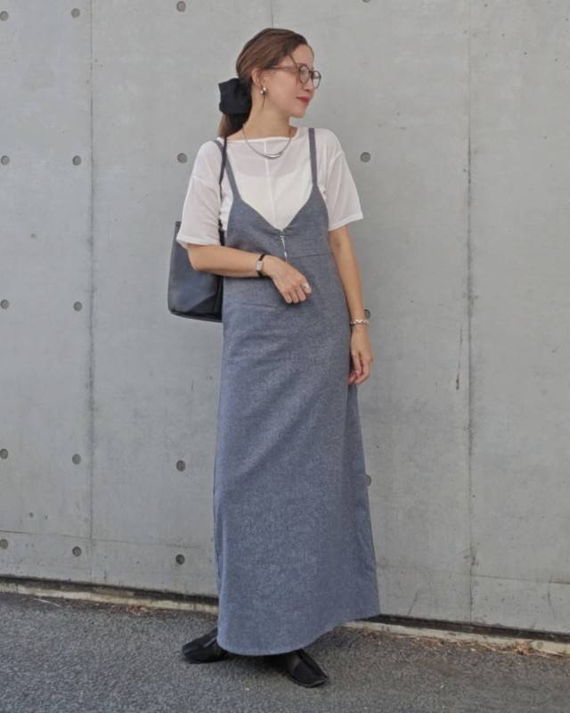 シアートップス×キャミワンピース