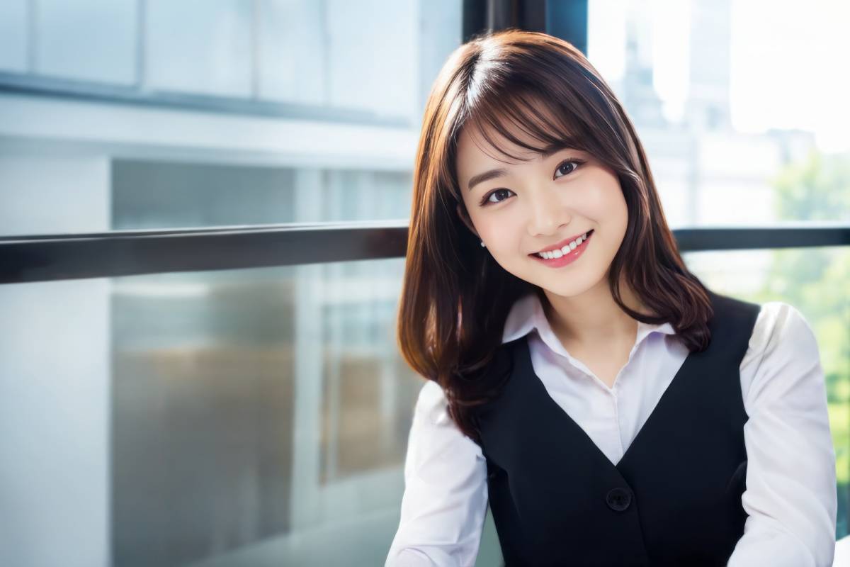 笑顔の女性