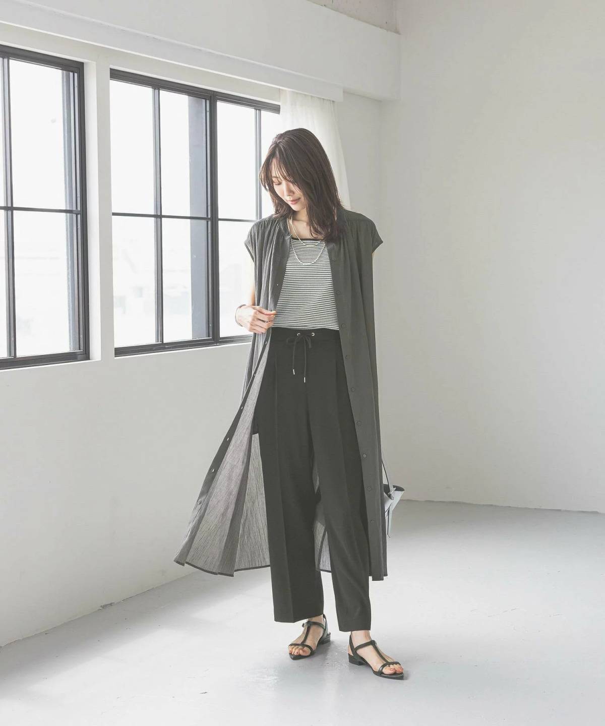 GLOBAL WORK エアリーリラックスノースリーブワンピース