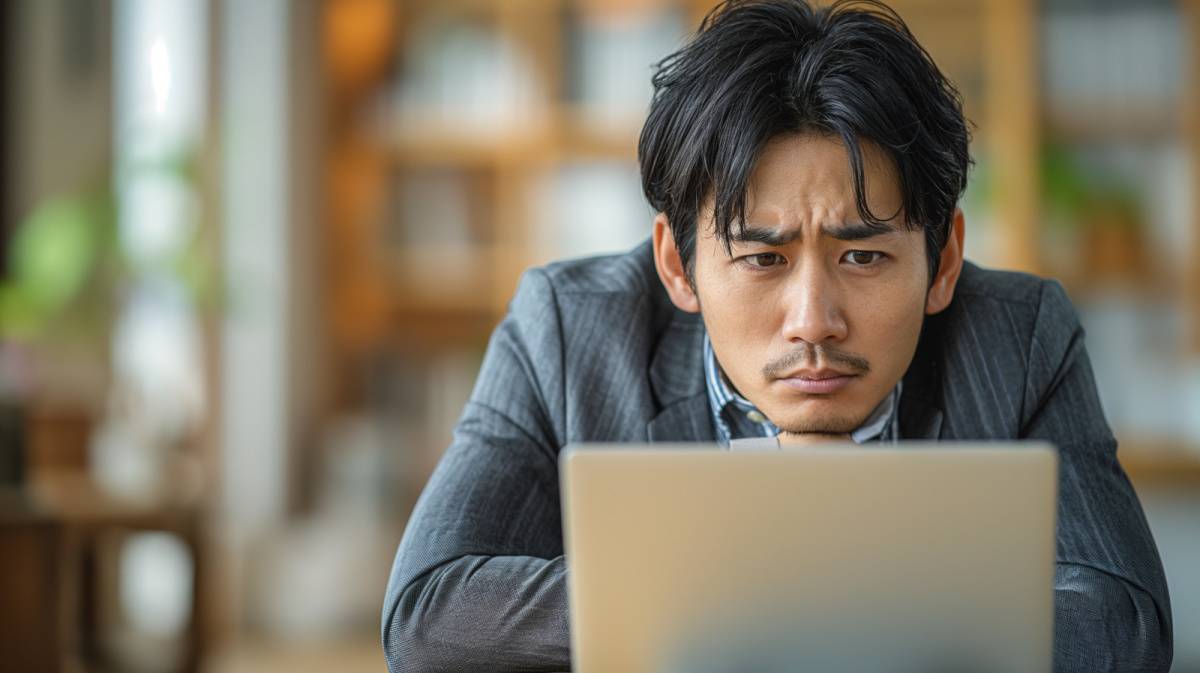 悩んでいる男性