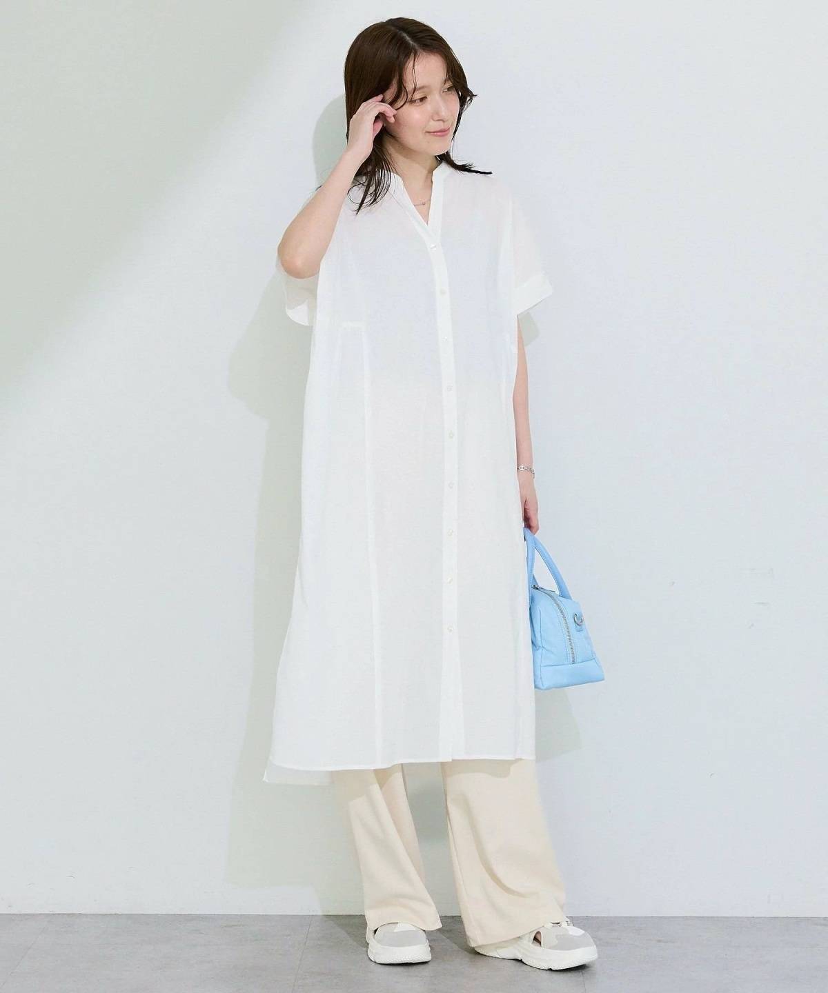 Green Parks 半袖シアースキッパーシャツワンピース
