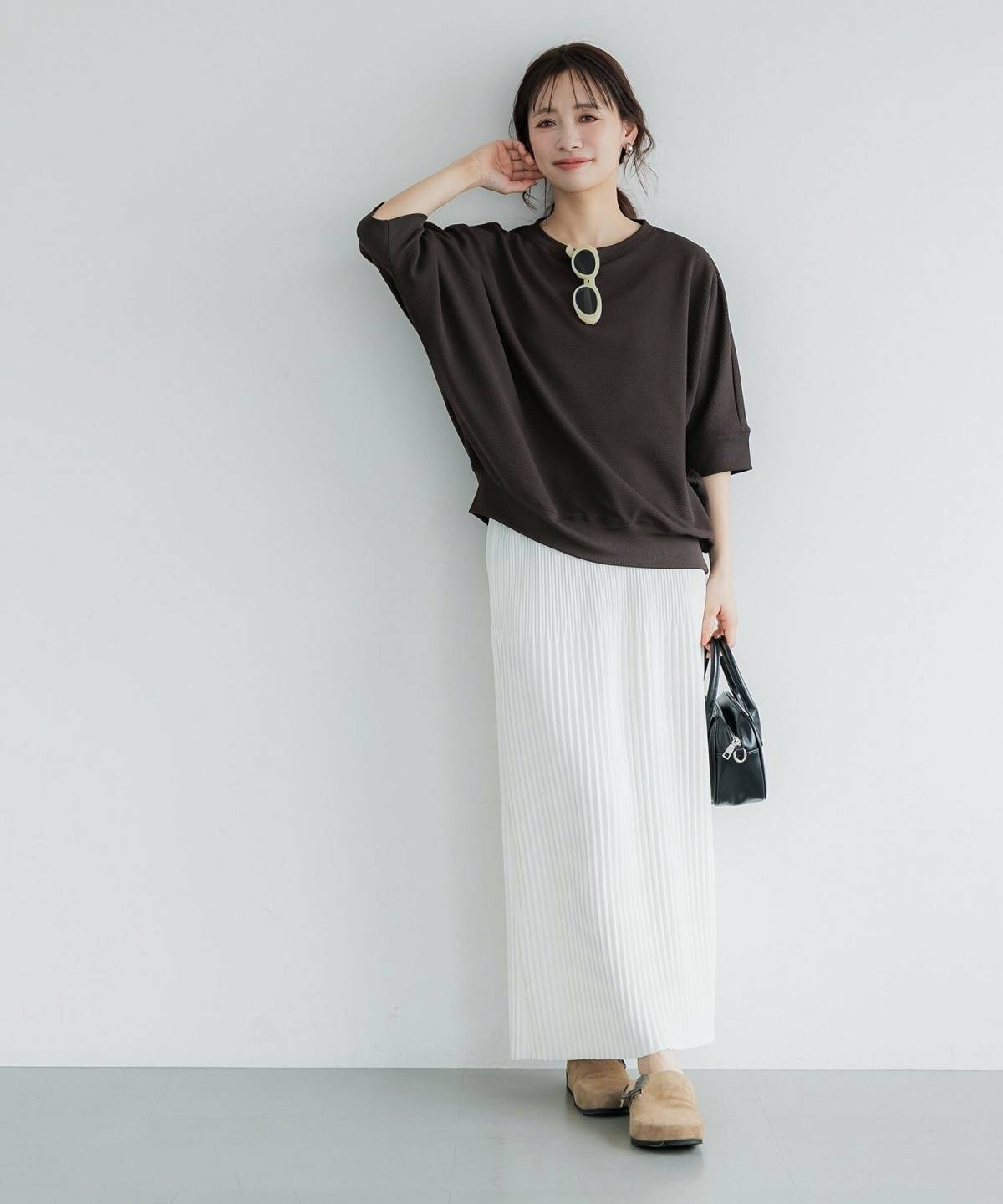 ドルマントップス×ロングスカートコーデ
