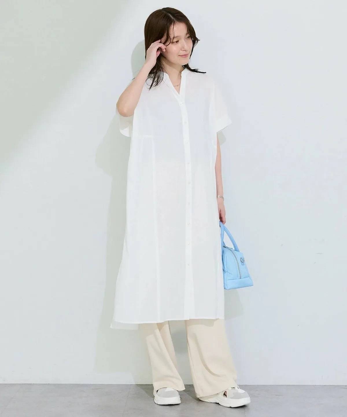 Green Parks 半袖シアースキッパーシャツワンピース