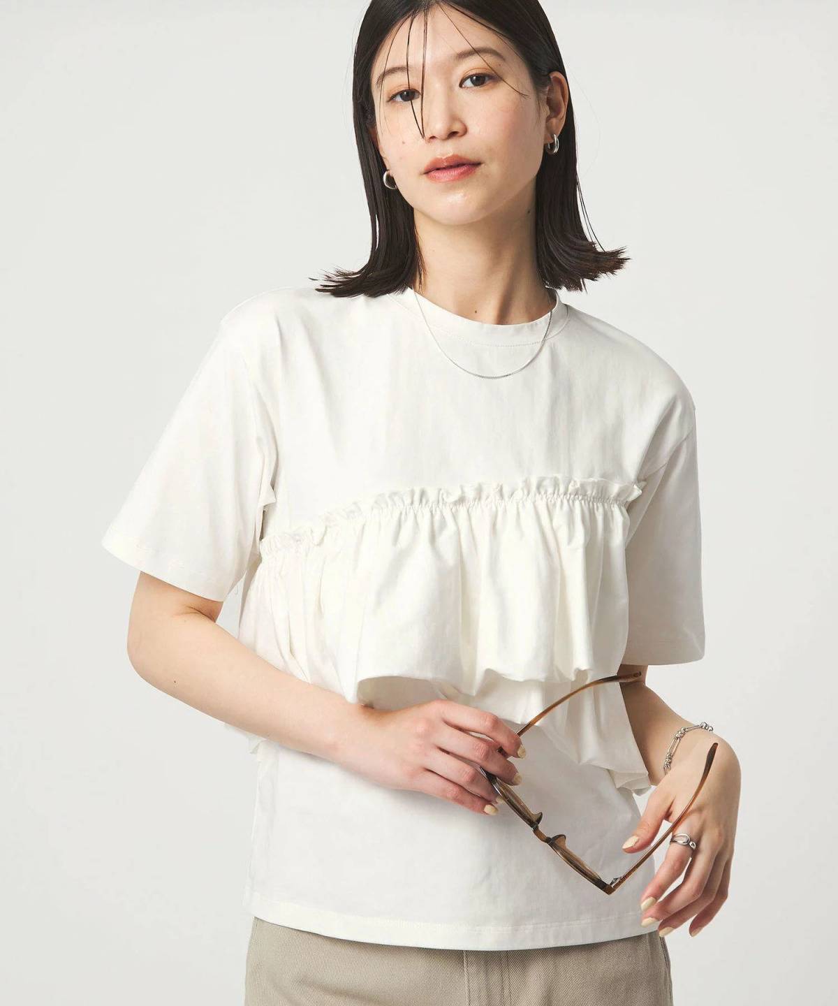 UNITED ARROWS <at ease>フリル カットソー