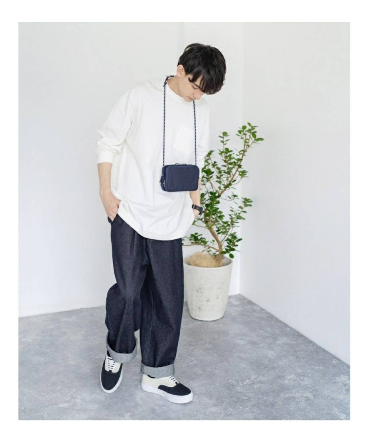 運動会の親の服装 パパコーデ ロンT×サコッシュ
