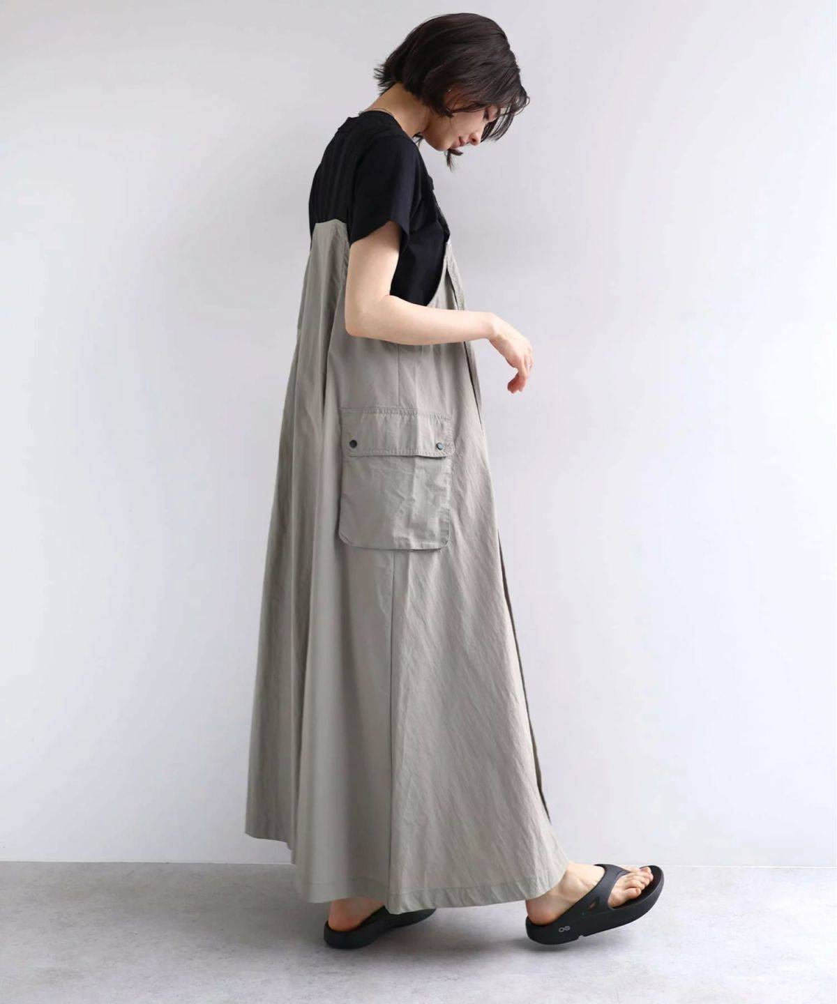 ANME UVカット 接触冷感 撥水加工 ナイロン ジャンパースカート ワンピース