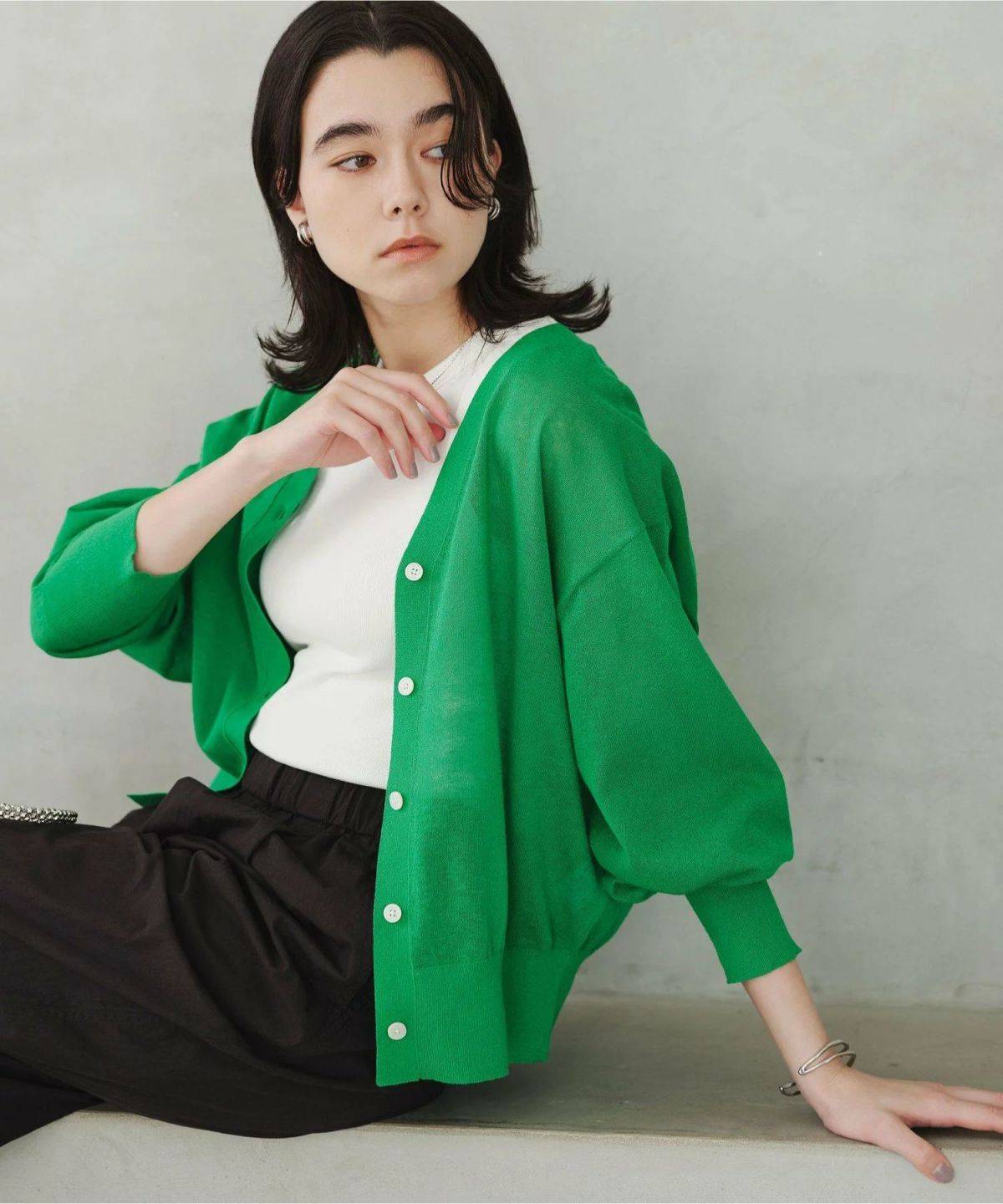 UNITED ARROWS green label relaxing 【結論シリーズ】ビューティーネック2WAYカーデ ウォッシャブル