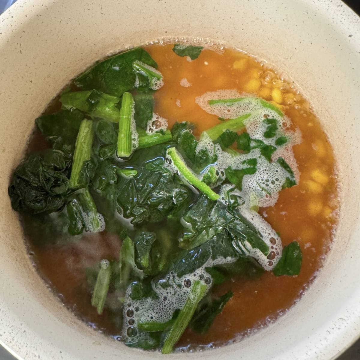 JA全農の「ほうれん草のたまごスープ」のレシピ
