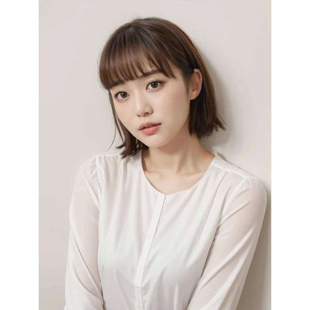 前髪ありのナチュラルボブ