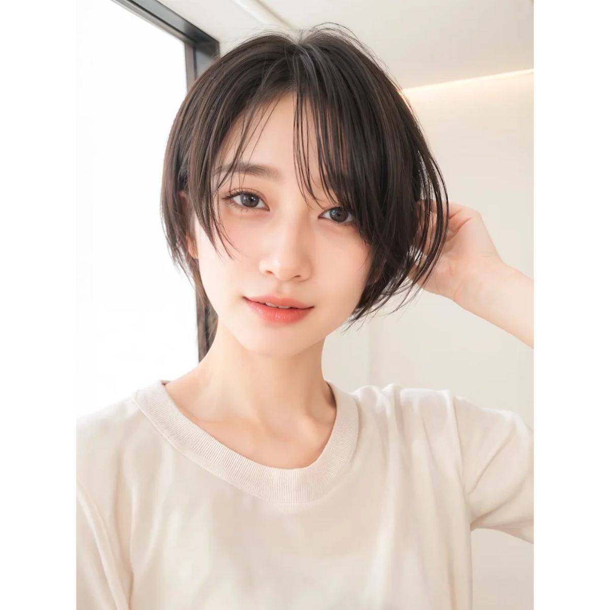 前髪ありのナチュラルショート