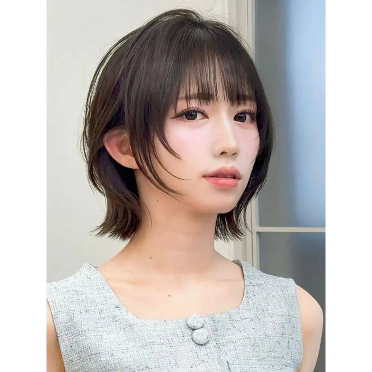 大人の耳掛けボブ