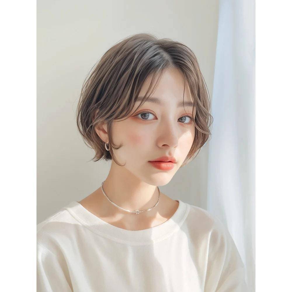 外ハネさせたニュアンスショート
