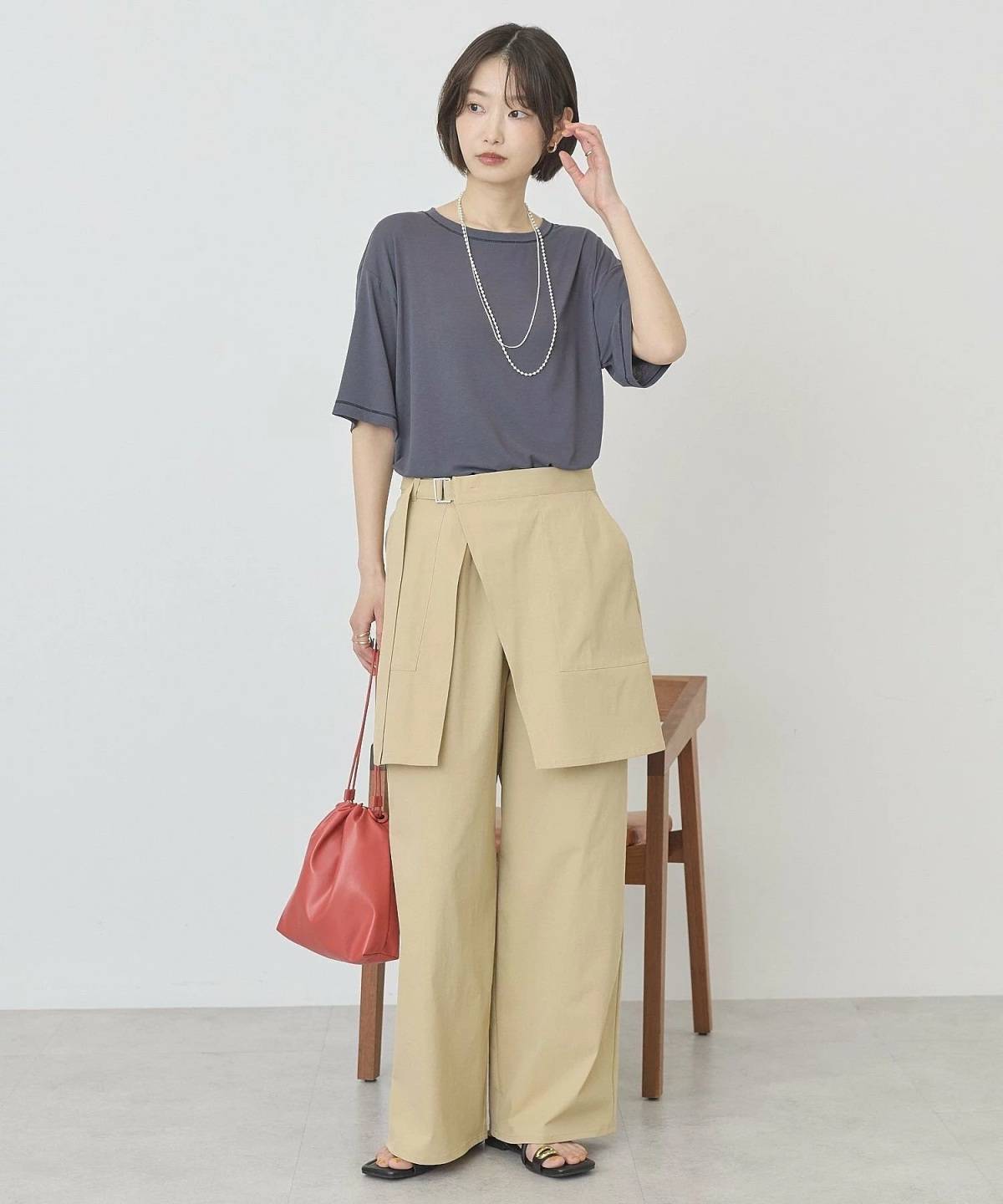 AMERICAN HOLIC 配色ステッチルーズTシャツ