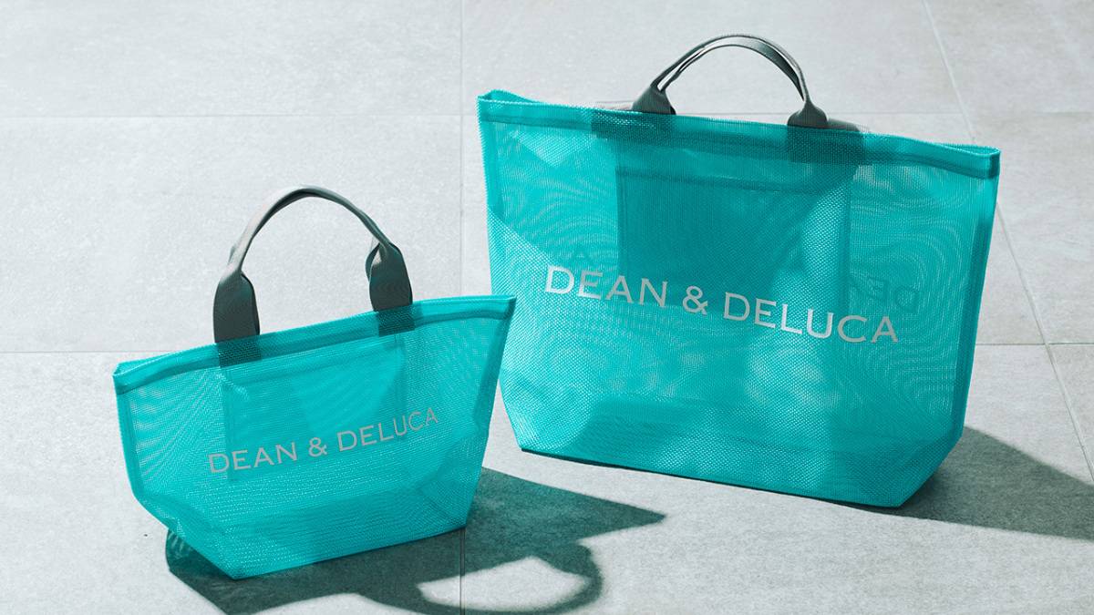DEAN&DELUCA メッシュトートバッグ ターコイズ