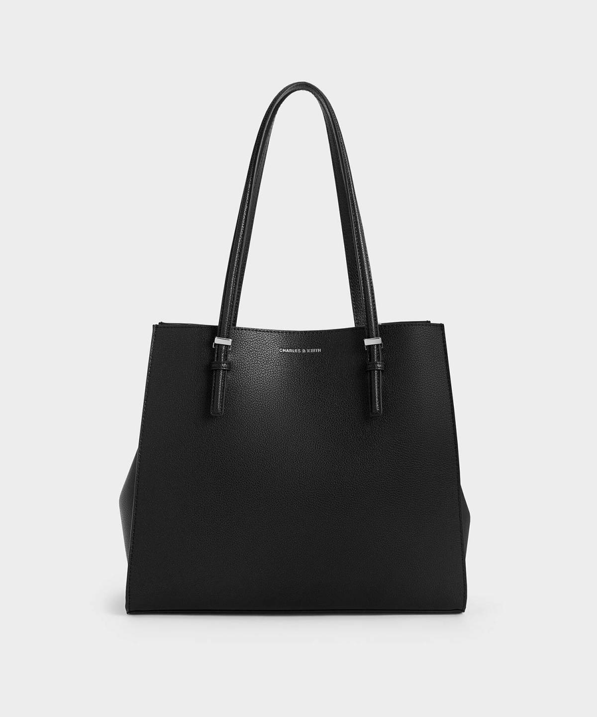 CHARLES ＆ KEITH クラシックダブルハンドル トートバッグ