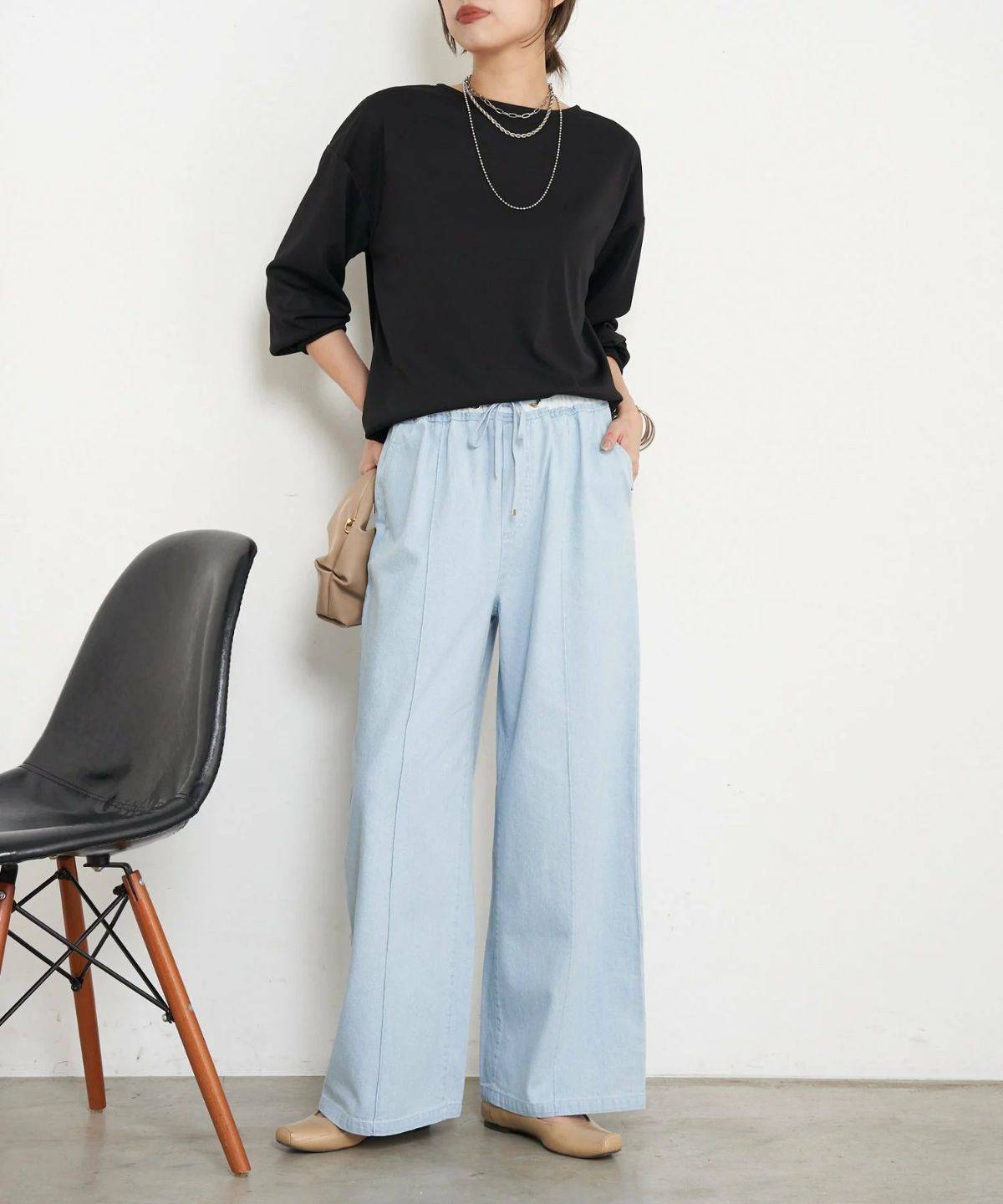 Jena espace merveilleux デニムイージーパンツ