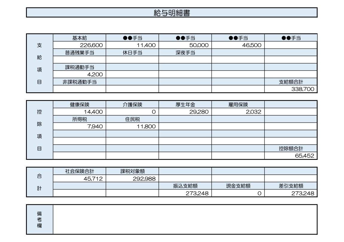 32歳、窓口収納業務の給与明細