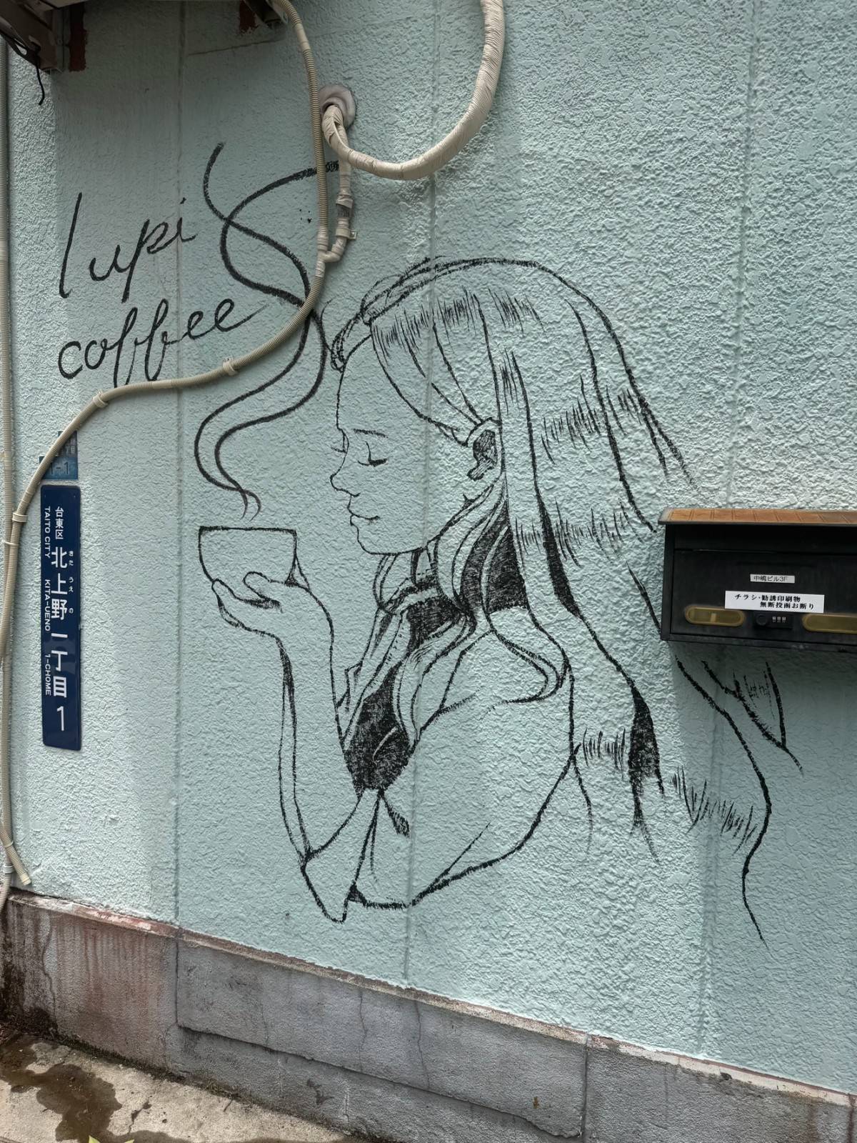 Lupi Coffee 壁のイラスト