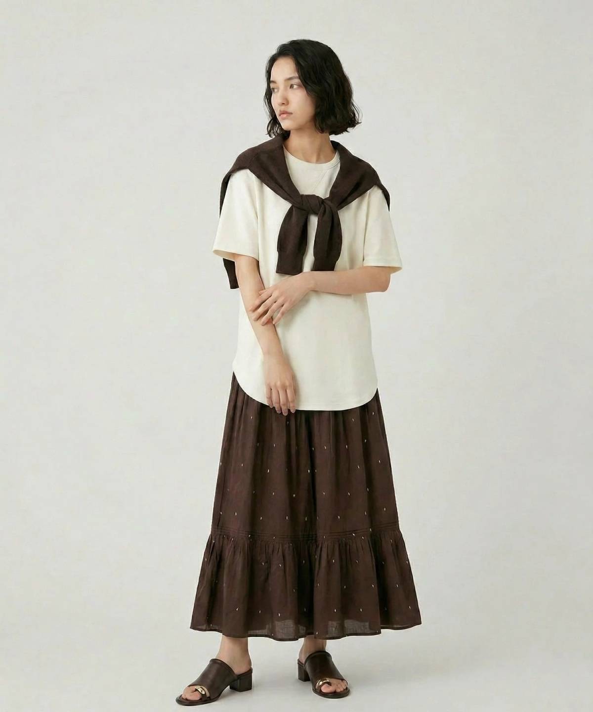 GLOBAL WORK ジョーゼットプルオーバー半袖
