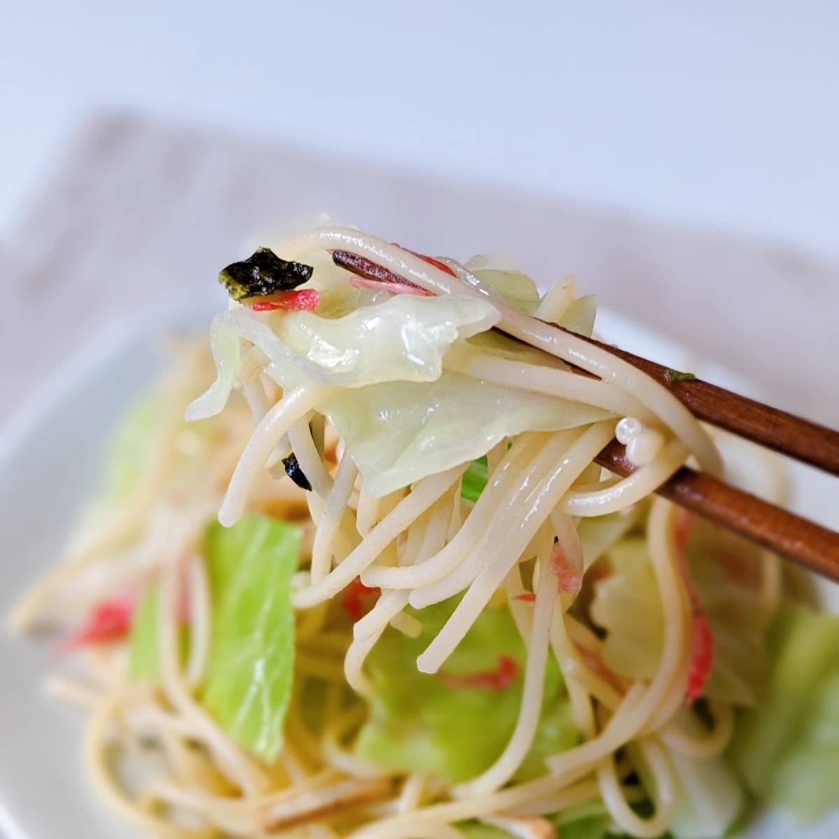 永谷園公式の「旬キャベツの和風パスタ」のレシピ