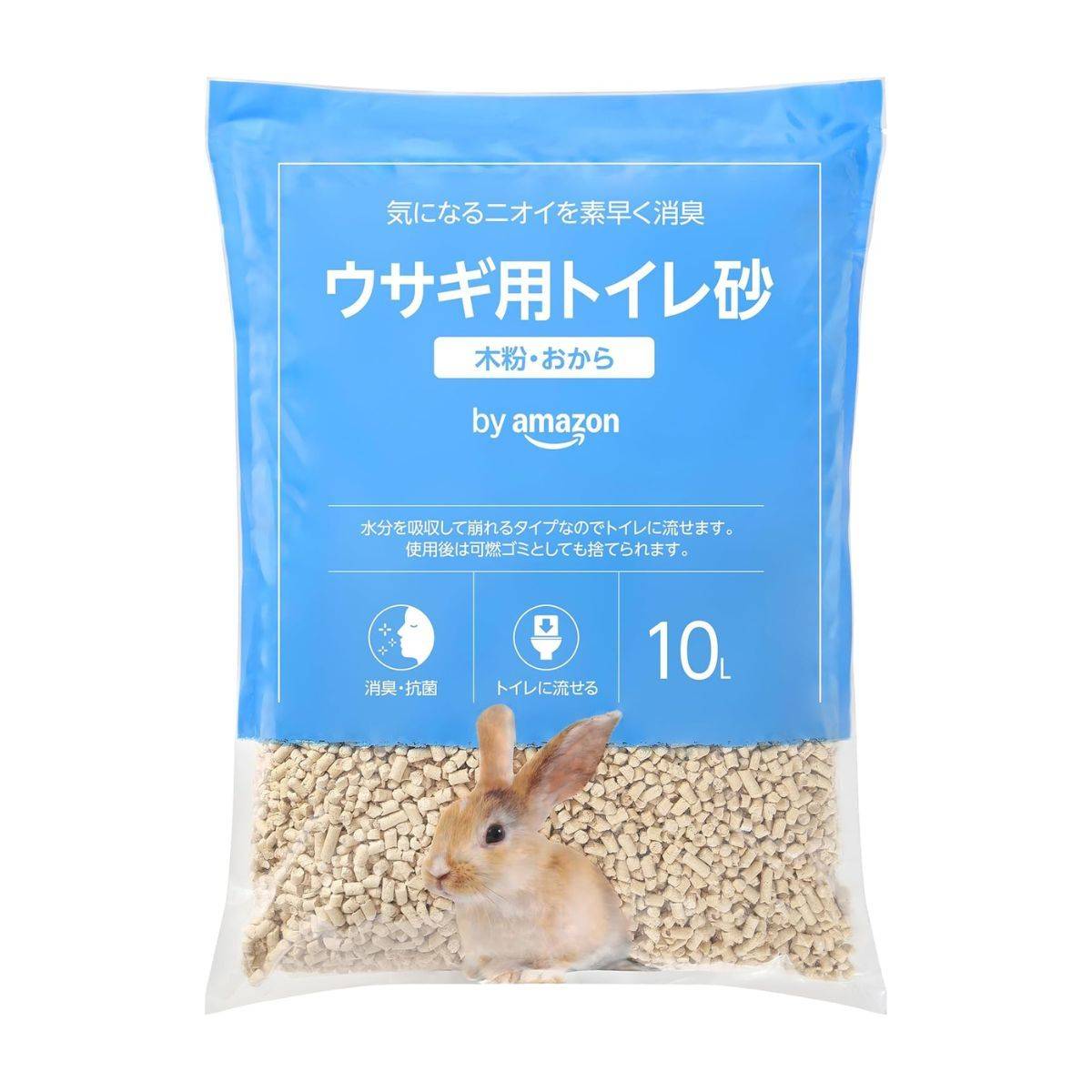 by Amazon ウサギ用トイレ砂(木粉・おから)10L