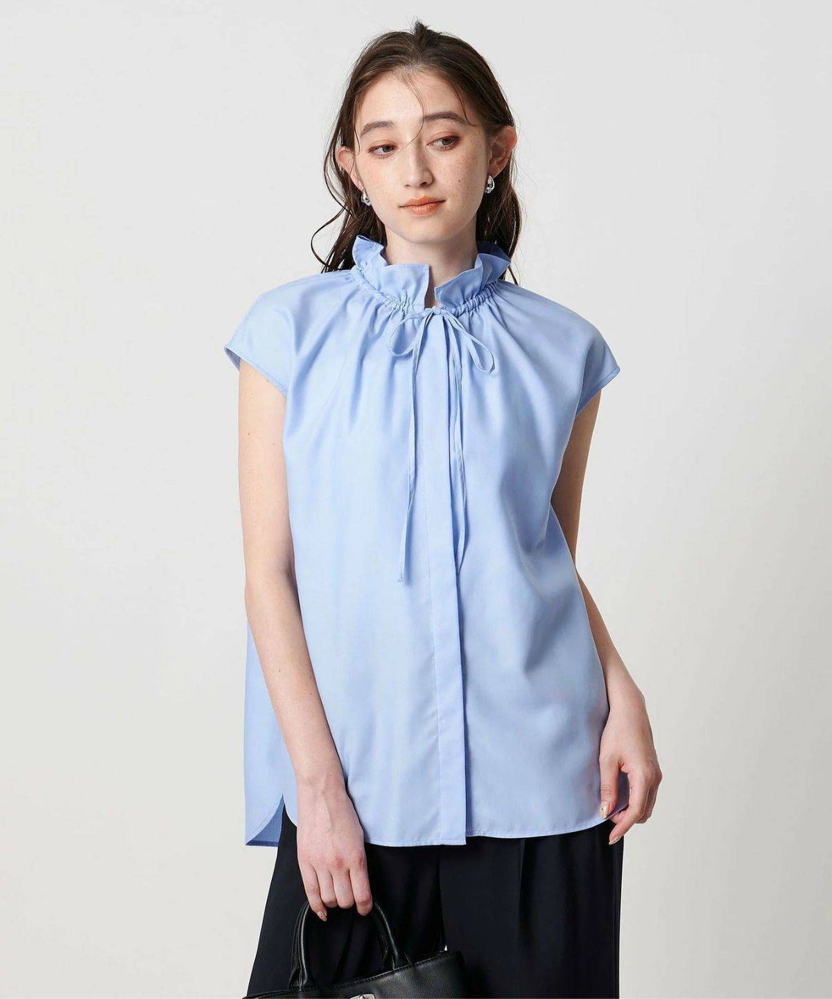 UNITED ARROWS LTD. OUTLET フリルカラー フレンチスリーブ ブラウス