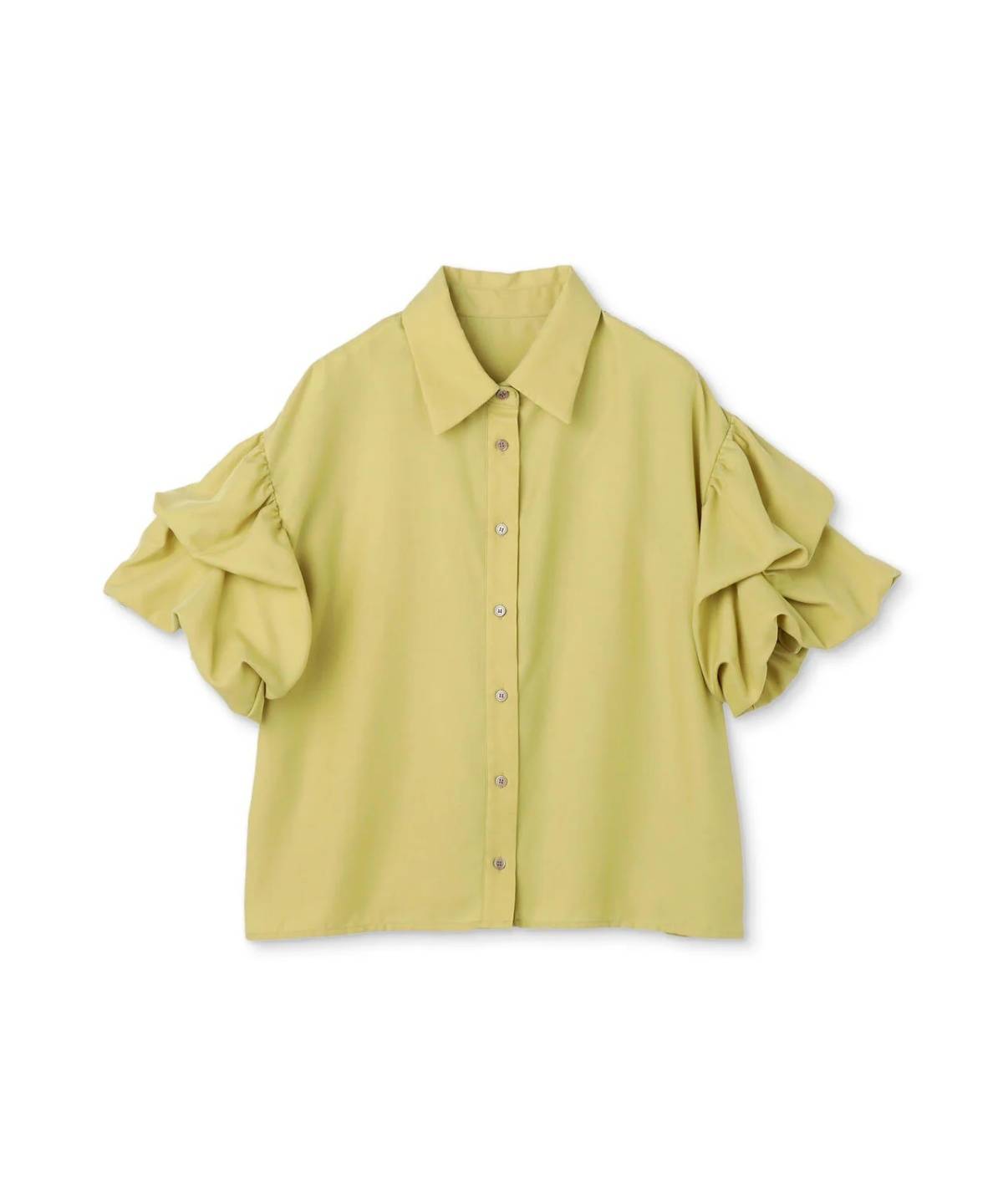 NATURAL BEAUTY BASIC ギャザーバルーンスリーブシャツ