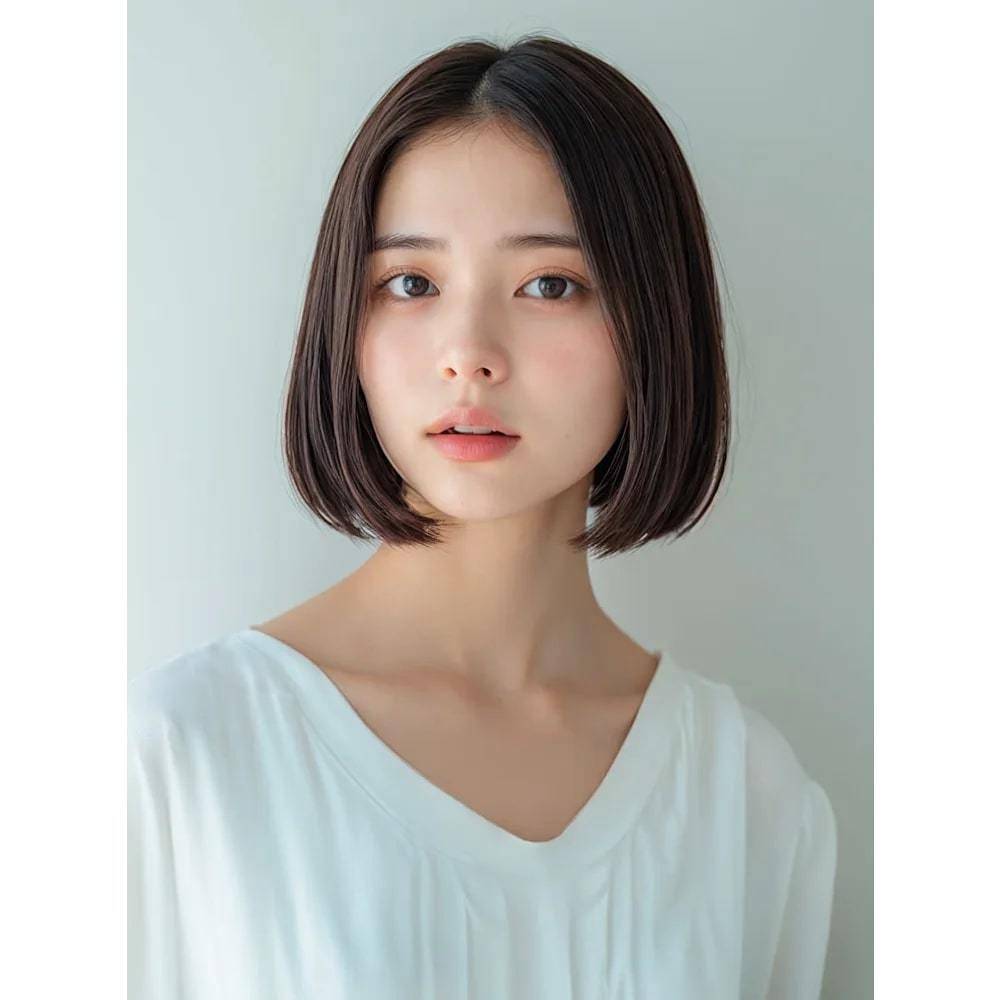 ナチュラルな切りっぱなしボブ