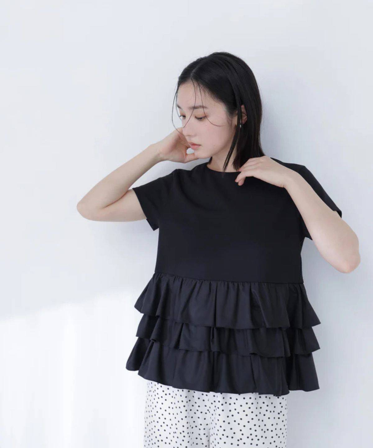 NATURAL BEAUTY BASIC ドッキングペプラムカットソー