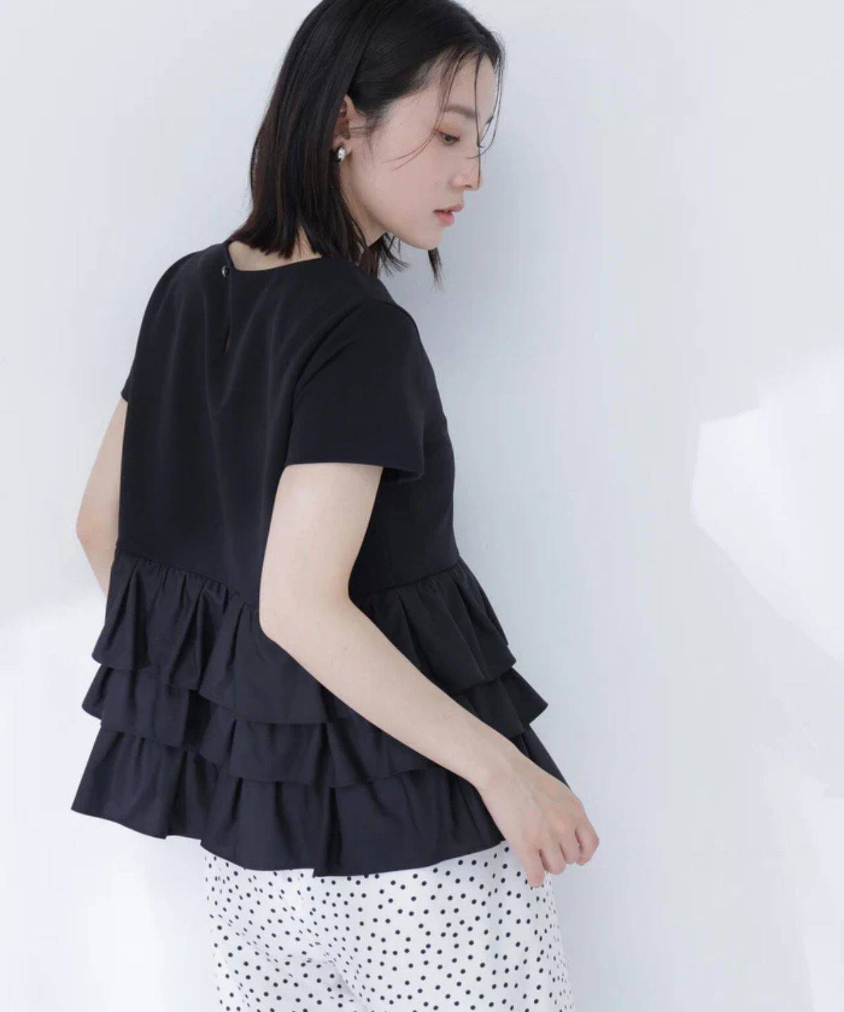 NATURAL BEAUTY BASIC ドッキングペプラムカットソー