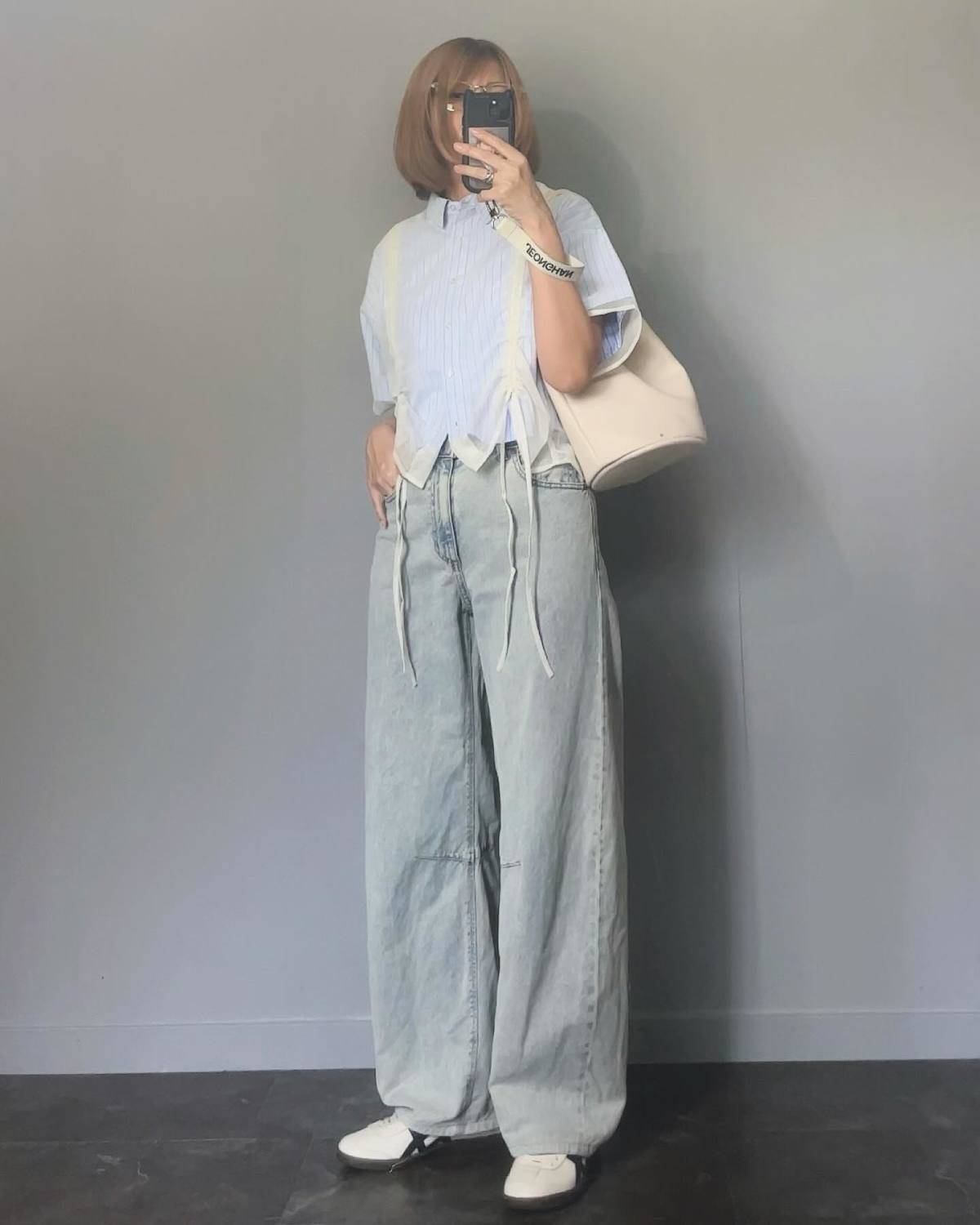 チュールレイヤードシャツを合わせる♡