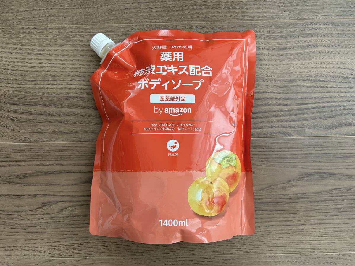 by Amazon 薬用 柿渋ボディソープ ペパーミント 詰替え 1400ml