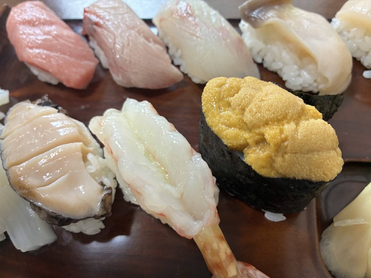 近くから見るお寿司