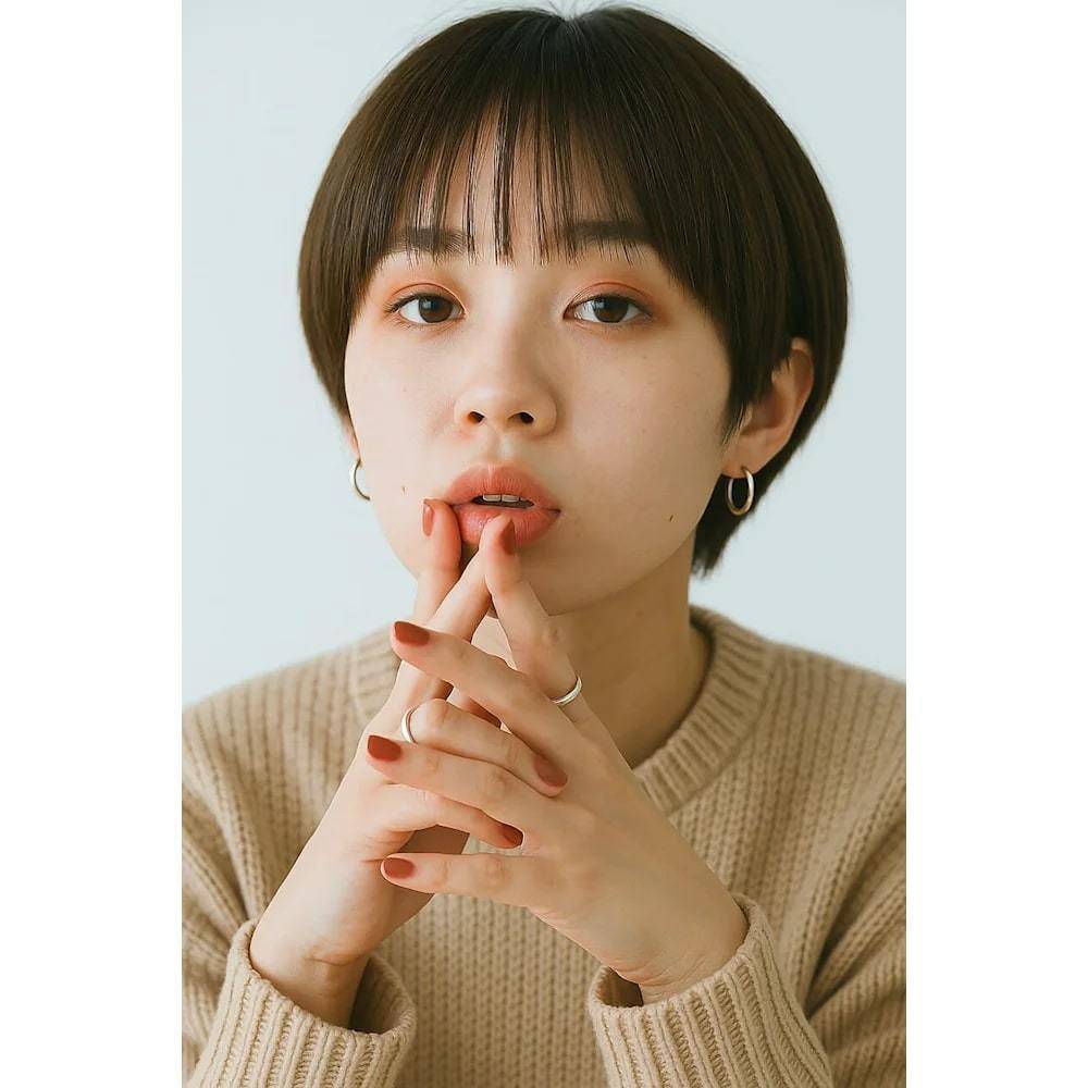 シフォンカラーのナチュラルショート