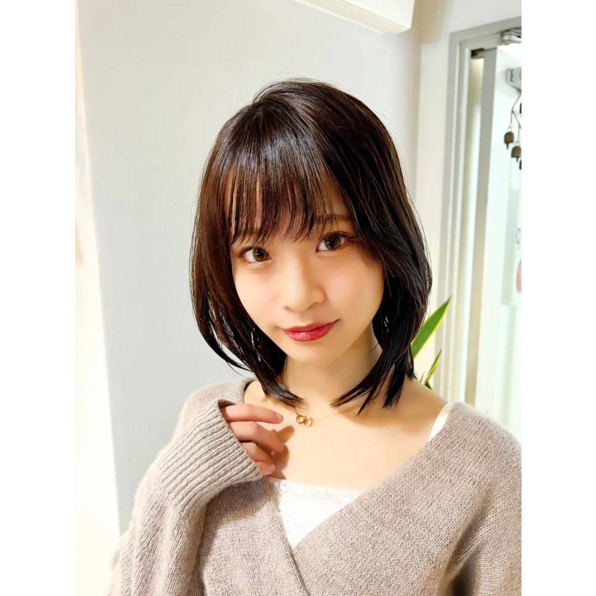 ショコラブラウンのレイヤーボブ