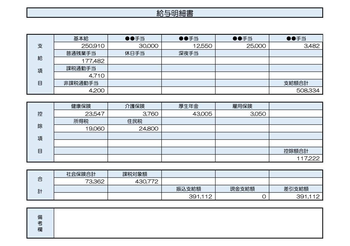 44歳、人事職の給与明細
