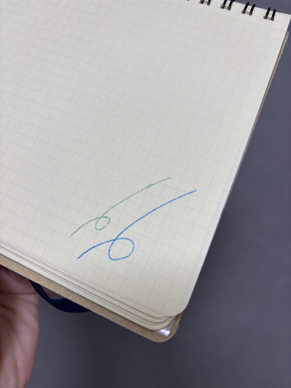 「ティアラ」のペンでノートに書いたところ