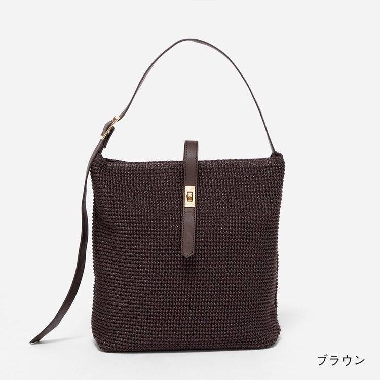 KEYUCA 合皮コンビ縦型トートバッグM