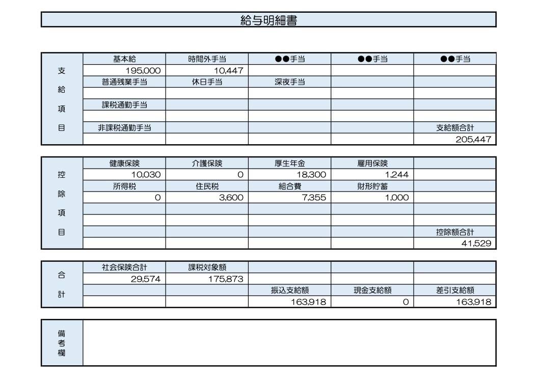 28歳、総務の給与明細