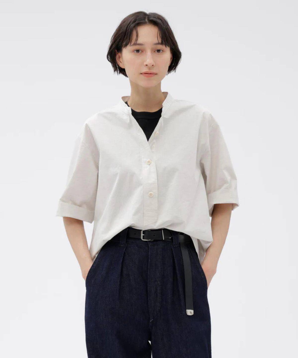 MHL. HIGHCOUNT TOP DYED COTTON SHIRT