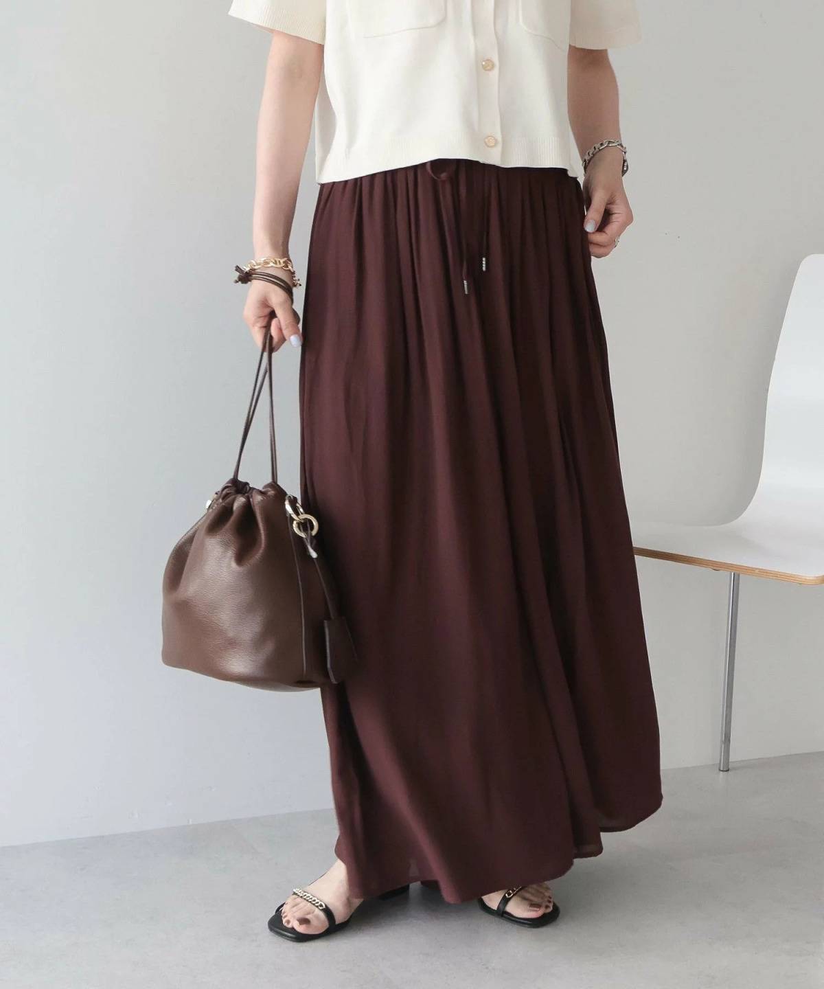 AMERICAN HOLIC【選べる丈】接触冷感シフォンスカーチョ【WEB限定カラー有り】