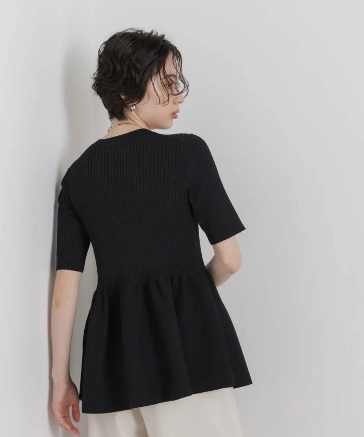 NANO universe SUMMER VEIL KNIT ペプラムニットカーディガン