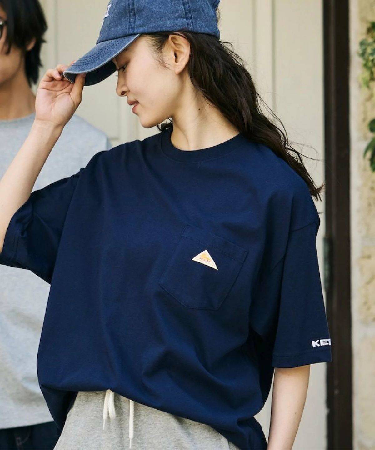 KELTY ワンポイント ヴィンテージロゴ クルーネック ポケットTシャツ