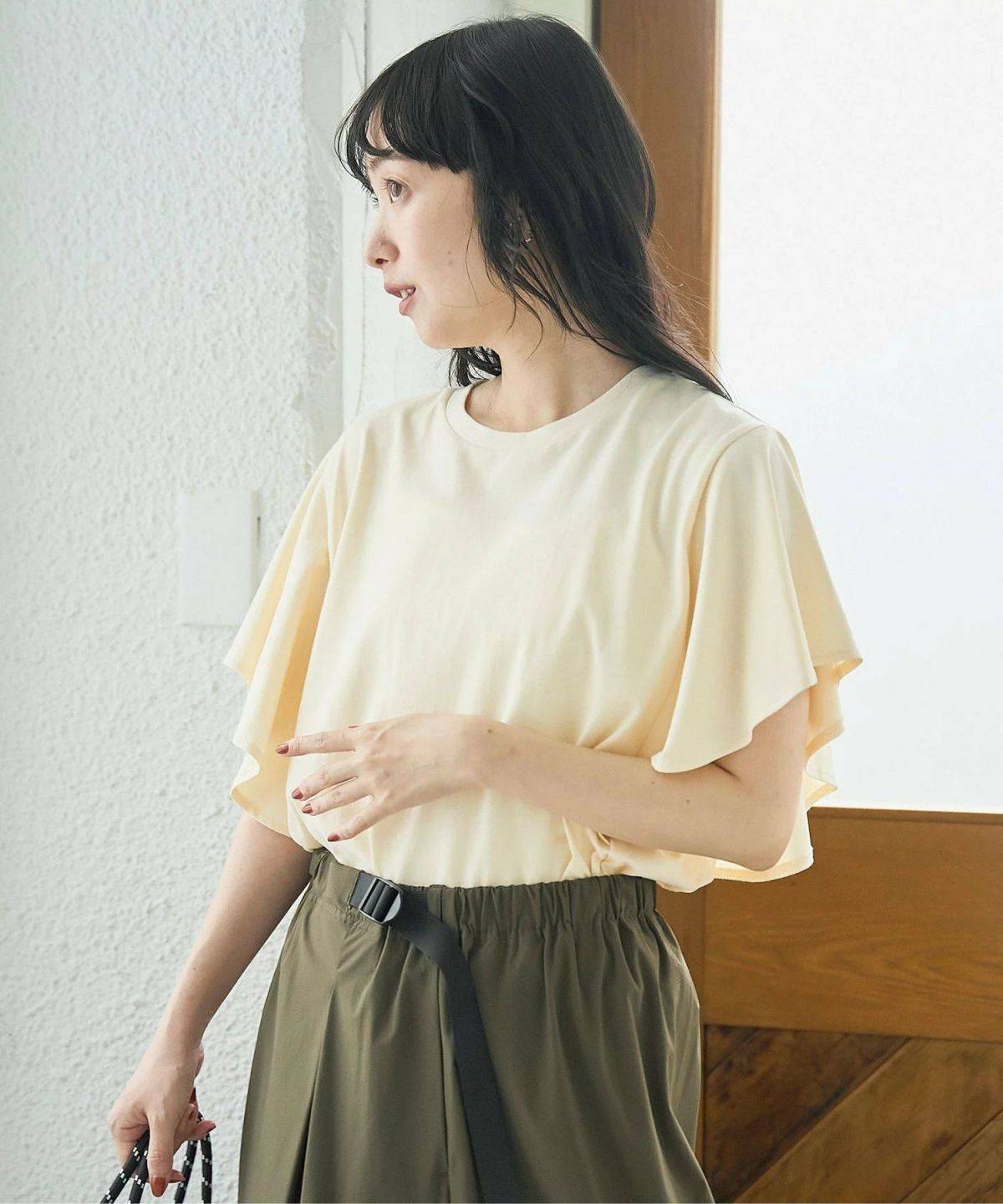 coen WELLTECT USAコットン フレアスリーブ Tシャツ