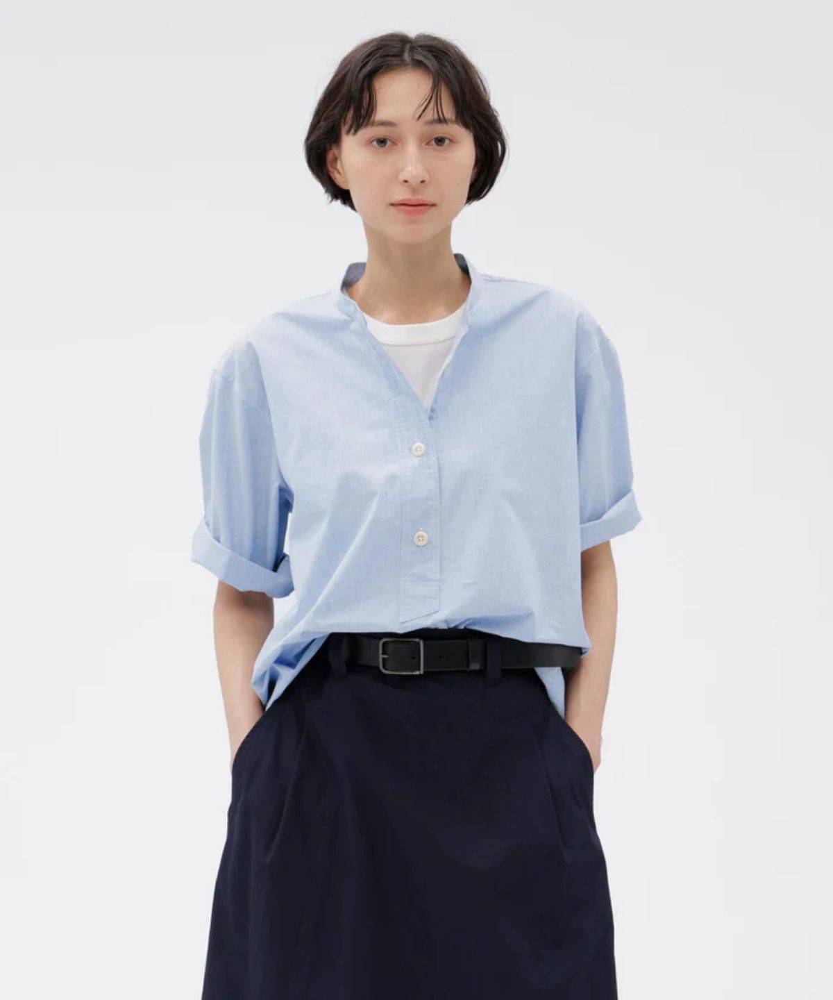 MHL. HIGHCOUNT TOP DYED COTTON SHIRT